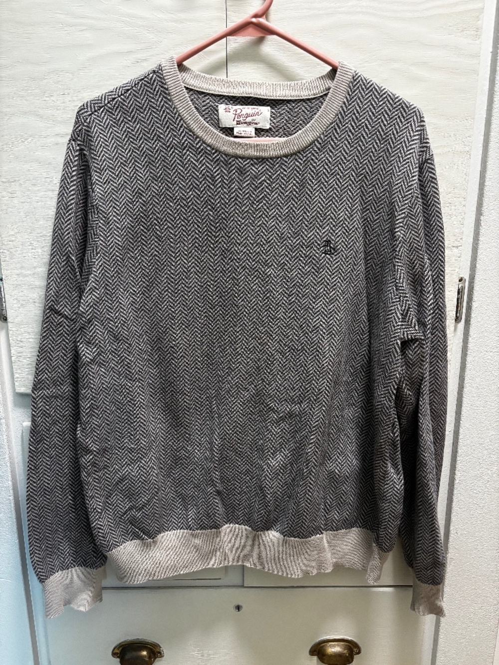 Grey chevron Penguin sweater